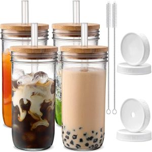 Glass Cups with Lids